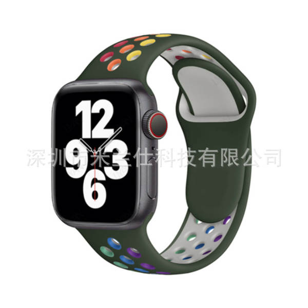 Pulseira esportiva de silicone nike dupla cor S11 compatível com apple iwatch 6 7 8 9 10 SE