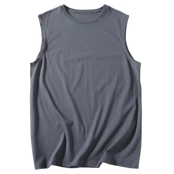 Camiseta de basquete masculina sem mangas de algodão suave tendência grande camisa de verão de 2026 nova camisa de basquete com ombros T