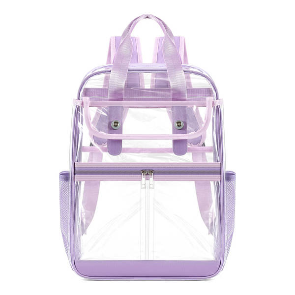 Amazon Transboundary Supply Transparente backpack pvc duplo ombro saco pvc saco grande capacidade saco estudante