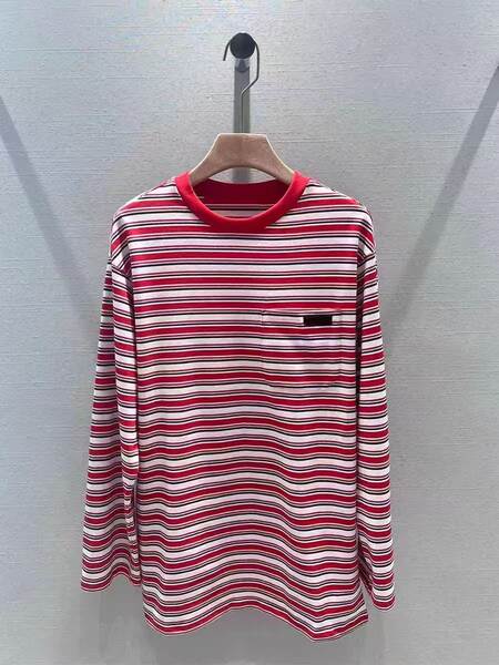 Camiseta longa listrada casual