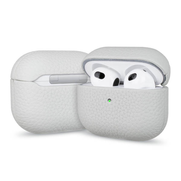 Compatível com AirPods Pro 3 Series AirPods couro genuíno textura jacaré capa protetora para fone Apple