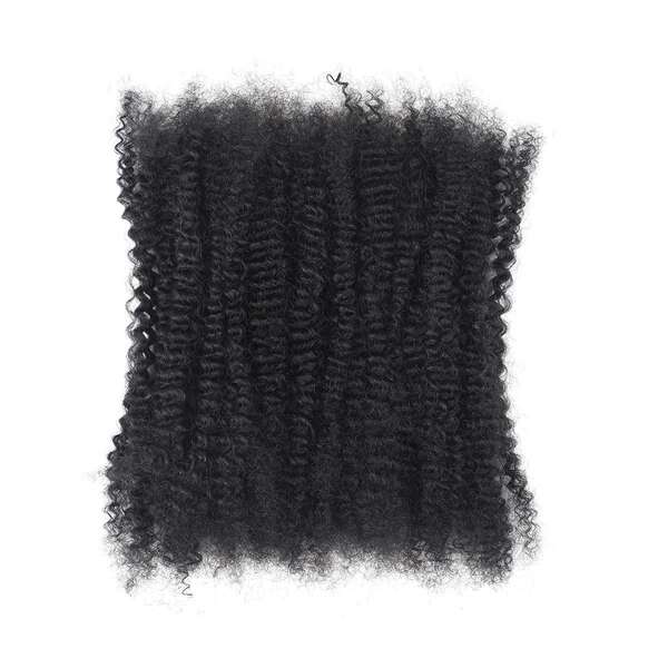 Cabelo solto Afro kinky bulk 16 polegadas, penteado volumoso com mechas rastafári, cabelo humano, acessório de peruca