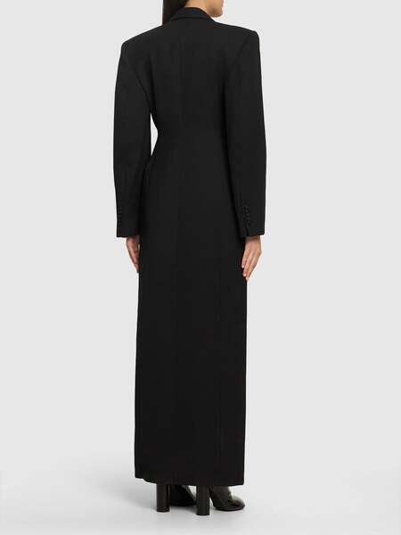 Jaqueta feminina longa de couro preto