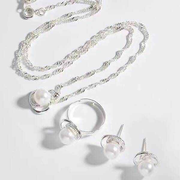 Nova coleção de jóias transfronteiriça de personalidade feminina de moda de diamante de água colar de diamante anel de orelhas acessórios de relógios