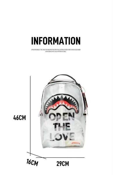 Esporte SG mal-humorado tubarão mochila estudante transparente mochila mochila mochila mochila mochila mochila