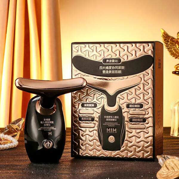 HIH máquina de massagem facial introdução máquina de beleza tripla máquina de beleza elétrica máquina de massagem facial de radiofrequência