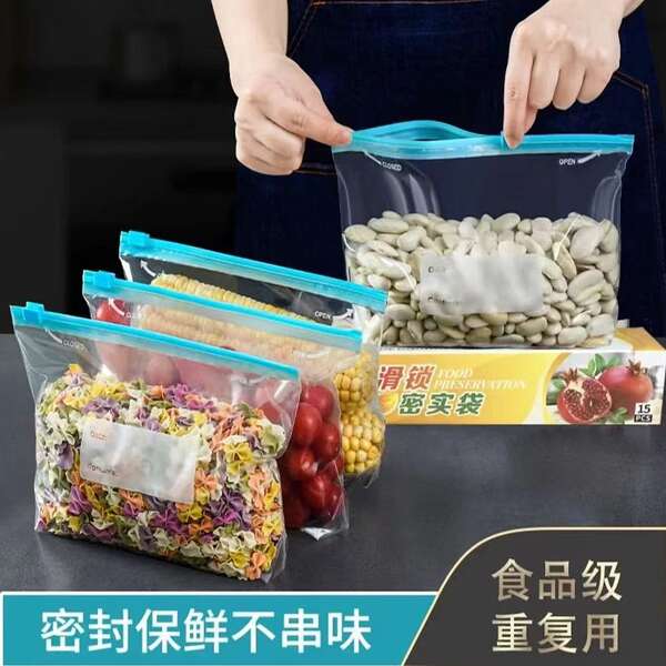 Bolsa de armazenamento para alimentos com zip