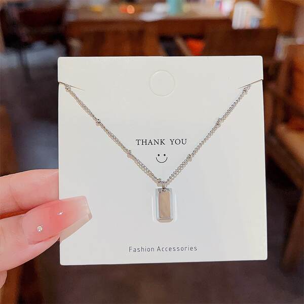 Colar feminino em titânio aço luxo não desbota versátil pendente sofisticado design exclusivo minimalista corrente clavícula acessório importação