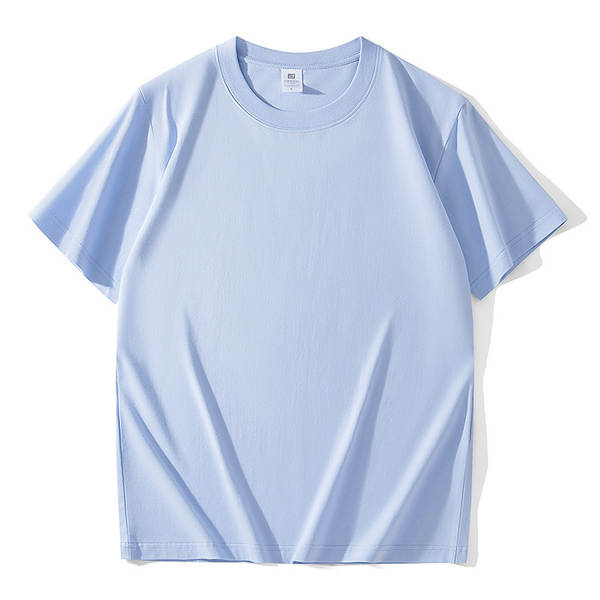 T-shirt masculino com mangas curtas e pesadas de algodão puro 230 gramas Jovens com mangas redondas de roupa de roupa pura