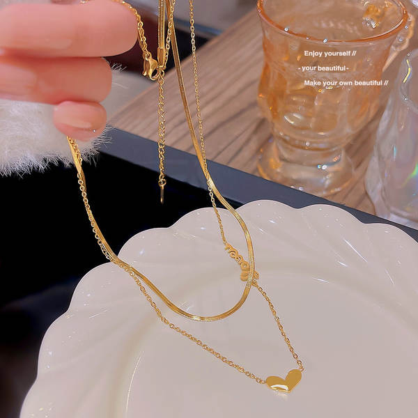 Colar feminino em titânio aço luxo não desbota versátil pendente sofisticado design exclusivo minimalista corrente clavícula acessório importação