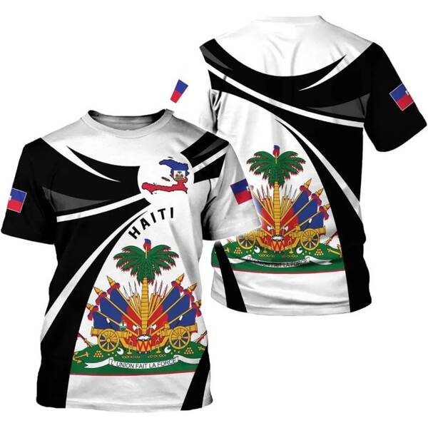 Imagens da bandeira nacional do Haiti 3 impressão digital transfronteiriça novo fabricante de roupas masculinas venda direta de mercadorias de comércio exterior