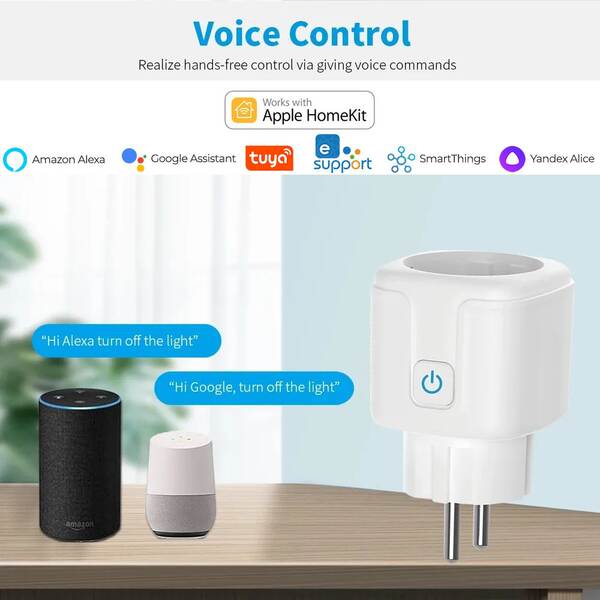 Matter Graphic Intelligent Plugin 16A Regulamento Europeu 20A WiFi controle remoto de voz Alexa