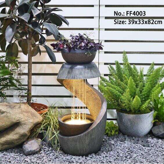 Fonte de água de luxo de estilo europeu moderno sala de estar decoração de paisagem de água circular porta-malas de aterrissagem de humidificador