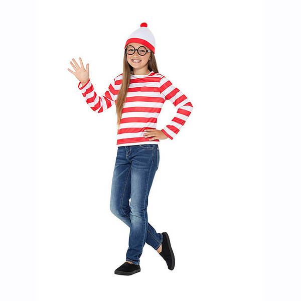 Where's Wally, onde os filhos de Wally estão vestidos com roupas cosplay