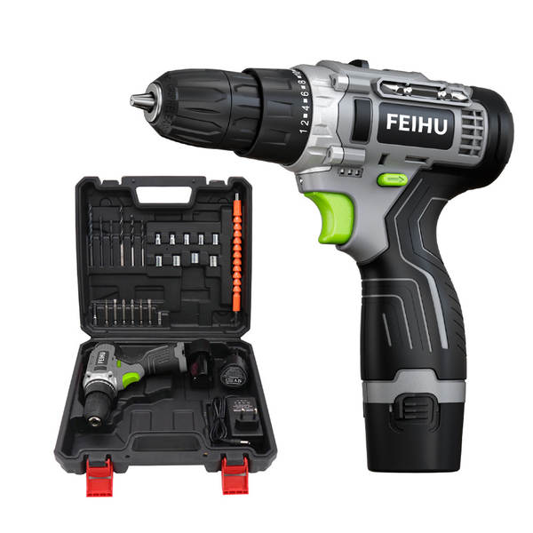 Fujitsu 12V21V de alta potência ferramentas elétricas de perfuração manual casa multifuncional bateria de lítio pequeno aço kit de perfuração elétrica