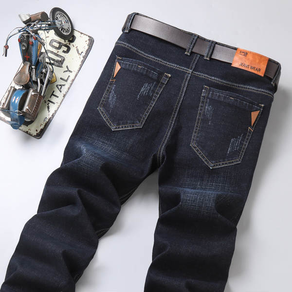Fabricante de vendas diretas de jeans masculinos de primavera e verão de luxo boa qualidade resiliente negócios de lazer homens jeans calças longas