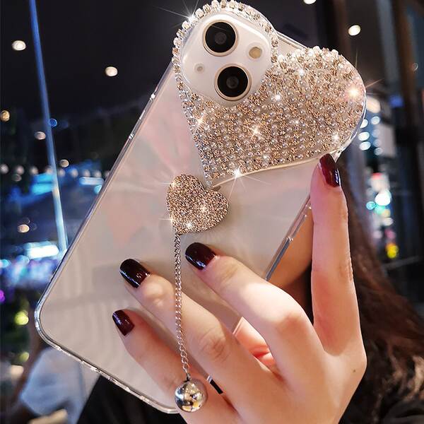 Aplicável ao iPhone 17 Capa de celular criativa de amor 16 Promax Apple 15 Capa de proteção 14 Luxo de moda