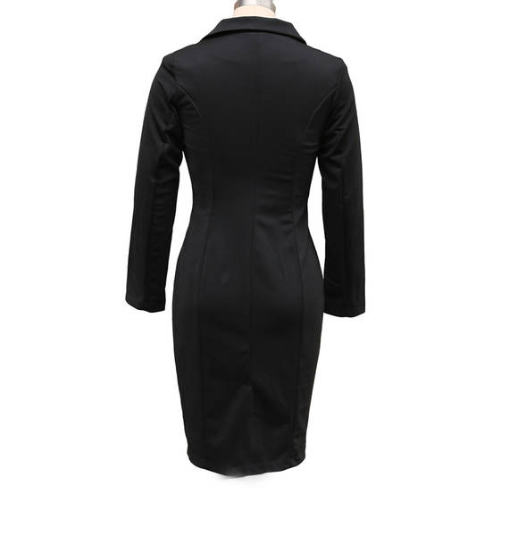 Vestido de roupa de comércio exterior transfronteiriço da Amazon na Europa e nos Estados Unidos de moda nova roupa de roupa dupla com mangas longas roupa de roupa de trabalho de escritório