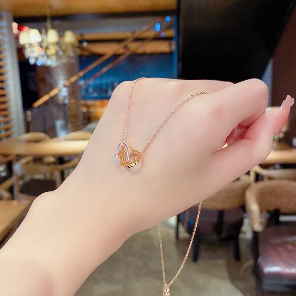Colar feminino em titânio aço luxo não desbota versátil pendente sofisticado design exclusivo minimalista corrente clavícula acessório importação