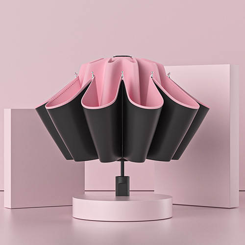 Um guarda-chuva automático masculino reforçado com chuva e chuva dois com um guarda-chuva feminino triplo e um guarda-chuva de sol dobrável