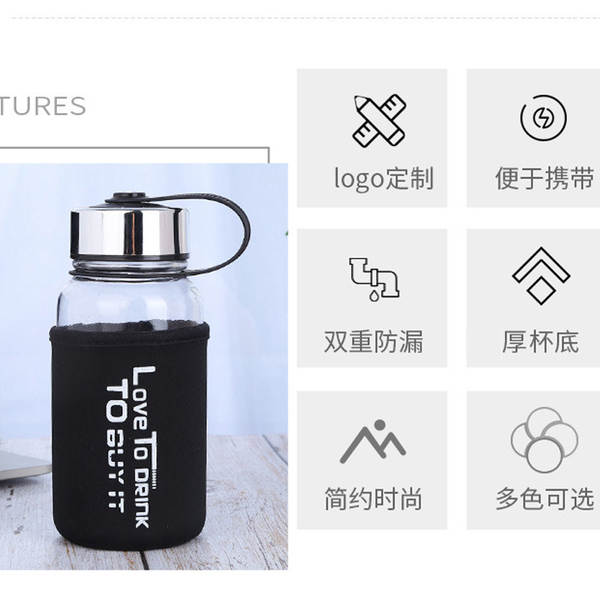 1000ml de vidro de copo espacial portátil de copo de chá portátil de água com copo de copo para estudantes