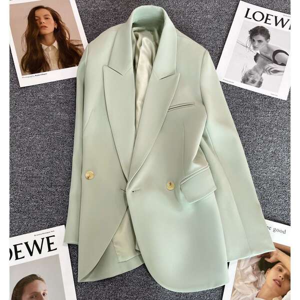 Jaqueta verde de menta feminina