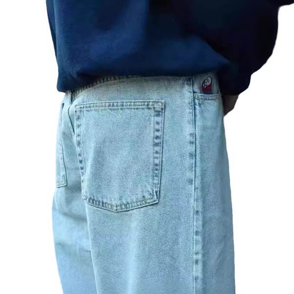 Cross-border e-commerce caricatura de rua estampado jeans azul retro calças meninos meninos grandes meninos jeans Y2K hip hop