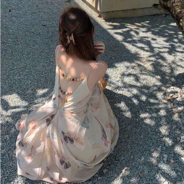 300 kg grande e pequena gordura mm novo estilo chinês de trabalho pesado suspensão de tamanho médio e comprido Jiangnan mousse vestido de verão suspensão feminino