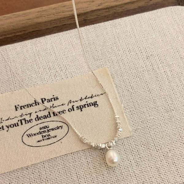 S925 Prata pura de prata quebrada de água doce natural pérola colar colarinho feminino de centenas de peças de luxo de luxo avançado