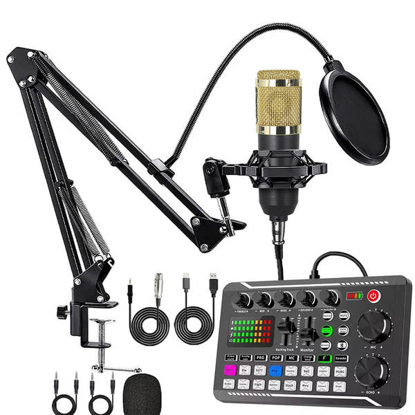 Transfronteiriço BMW 800 microfone v8s cartão de som em inglês computador celular gravação ao vivo completo de equipamentos de podcast