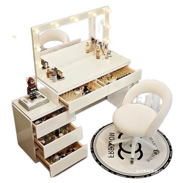 Moderna mesa de maquiagem de quarto de pequeno porte nova mesa de maquiagem de creme de vento inteligente com iluminação do armário único