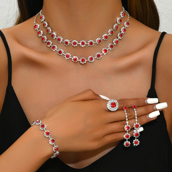 Acessórios de casamento dupla camada do colar de diamante do colar de sol de comércio estrangeiro Sete de orelhas de venda rápida