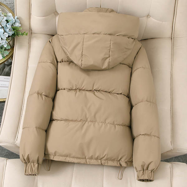 Casaco feminino de inverno com capuz