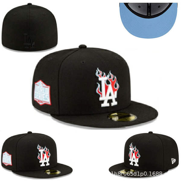 Chapéu de beisebol totalmente fechado, não ajustável, novo chapéu de beisebol hip-hop da liga americana