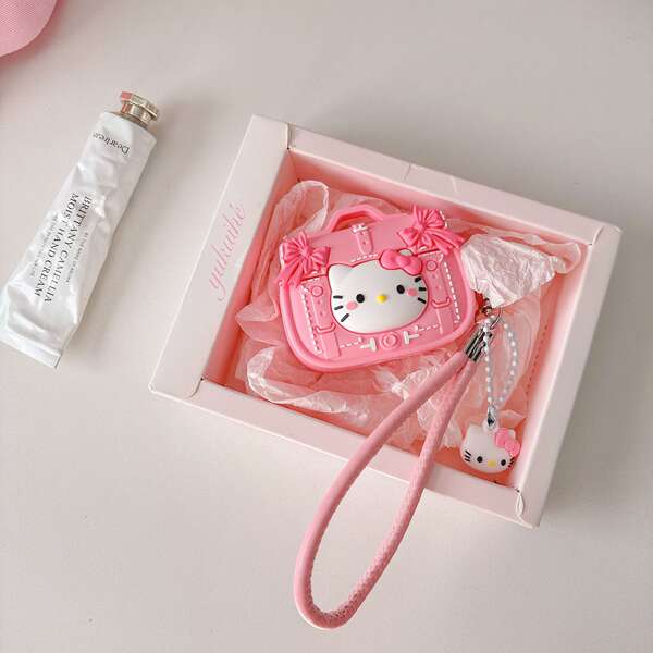 Bolsa de documentos fofa Hello Kitty rosa para AirPods 1/2 capa de proteção para fones com alça AirPods 3 soft pro 2