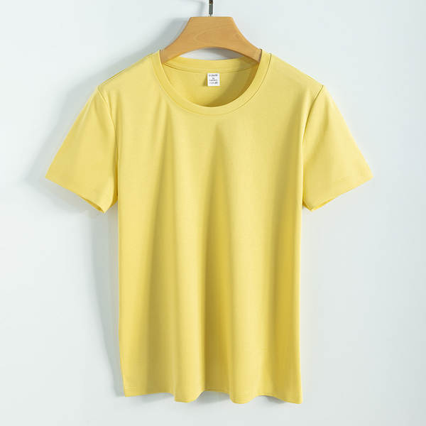 Camiseta feminina de algodão curta