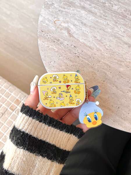 Capa protetora de couro para AirPods1/2 fofinha tela cheia Twierddie AirPods3 premium pro2 desenho