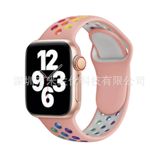 Pulseira esportiva de silicone nike dupla cor S11 compatível com apple iwatch 6 7 8 9 10 SE