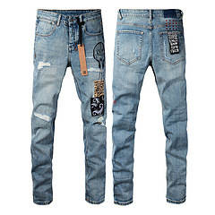 Calça Jeans Masculina Reta com Efeito Desgastado