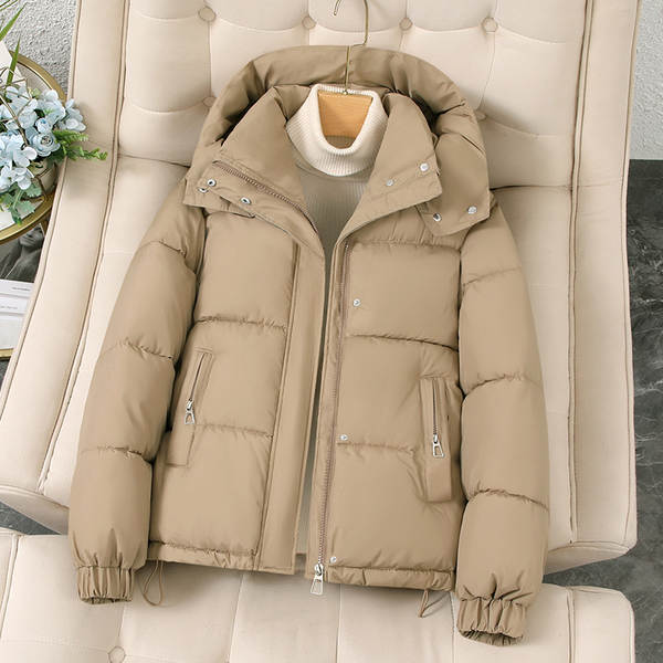 Casaco feminino de inverno com capuz