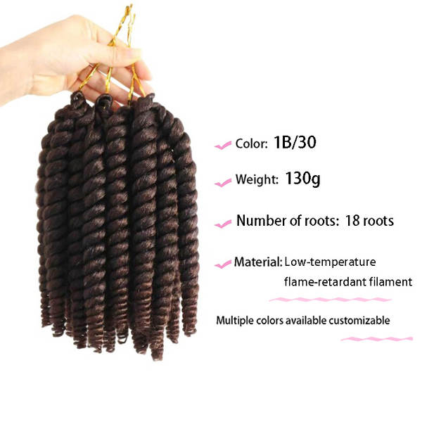 Venda direta do fabricante de fio de artifício de baixa temperatura da África do pequeno cilindro de amortecimento Havana Curl 2 peças