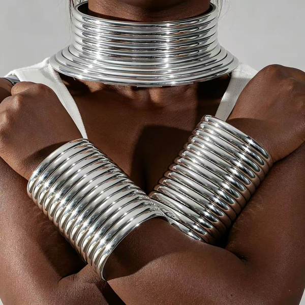 África tribo l colar pulseira suíte exagero colar europeu americano pulseira combinação choker set