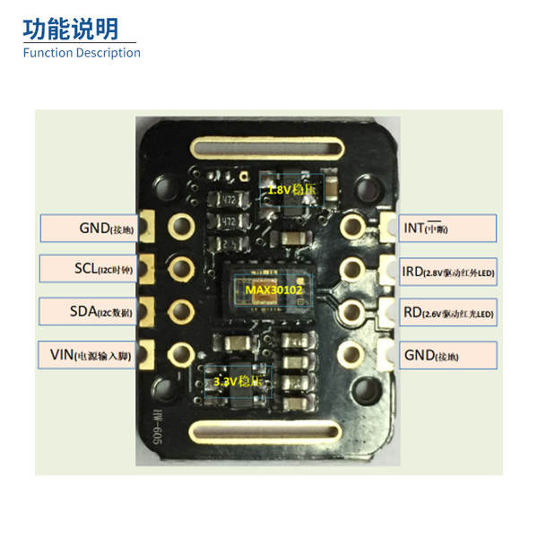 MAX30102EFD+T Chip MAX30102 Módulo sensor de frequência cardíaca e oxigênio