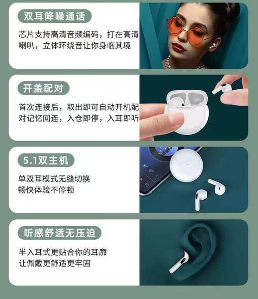 Huawei Core Core Pro4 Bluetooth Headset Pro6 Bluetooth Headset 2a geração 6a geração fábrica de fones de ouvido Bluetooth