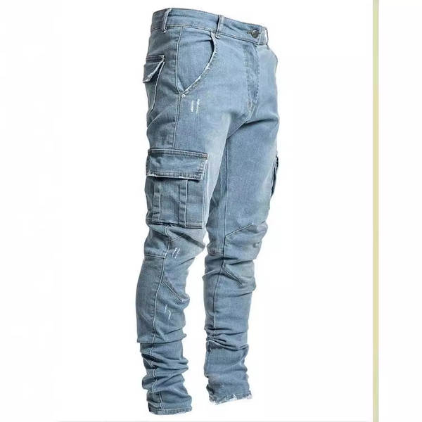 2021 Euro-American Cross-Border New Jeans Homens Piso lateral Pequenos Pés Estreitos jeans NK012