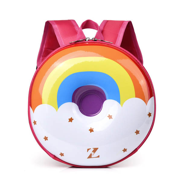 Cartão de criança novo desenho animado doce doce dois ombros mochila jardim de infância menino menina luz arco-íris mochila criativa