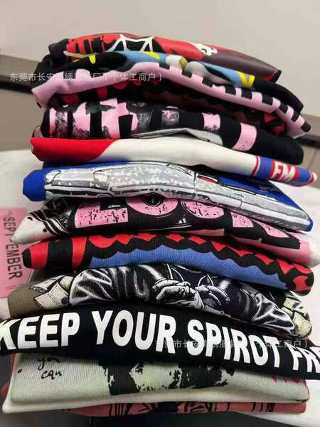 1688 T-shirt masculino de alta qualidade de atacado 400 gramas de impressão americana peso pesado de algodão puro mangas curtas com exportação de mercadorias suficiente