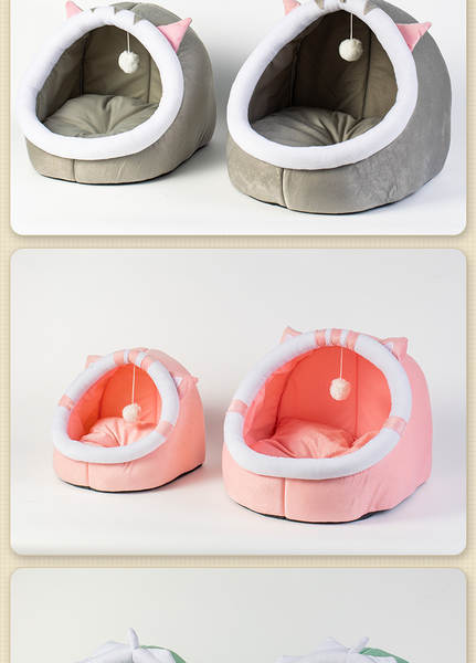 Cama de Gato com Casa de Madeira