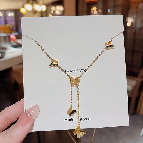 Colar feminino em titânio aço luxo não desbota versátil pendente sofisticado design exclusivo minimalista corrente clavícula acessório importação
