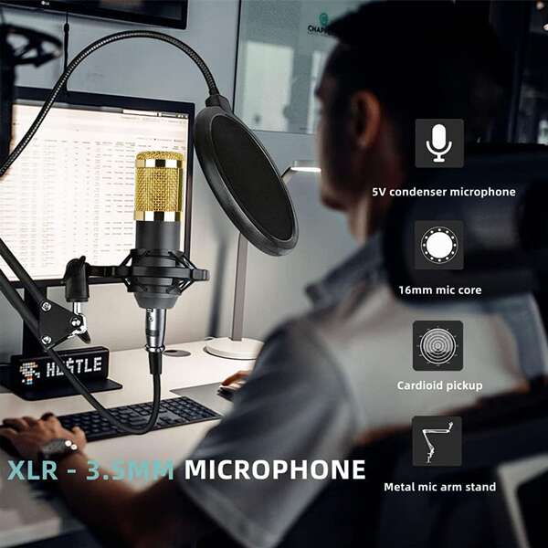 Transfronteiriço V8 Inglês de transmissão ao vivo da placa de som bm800 microfone bater de braço do telefone celular kit de cartão de voz podcast completo